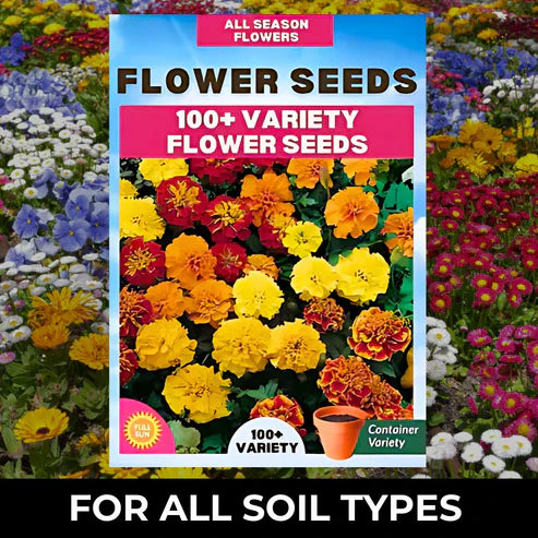 Buy Varieties of Flower Seeds (Pack of 100) + FREE Plant Growth Promoter