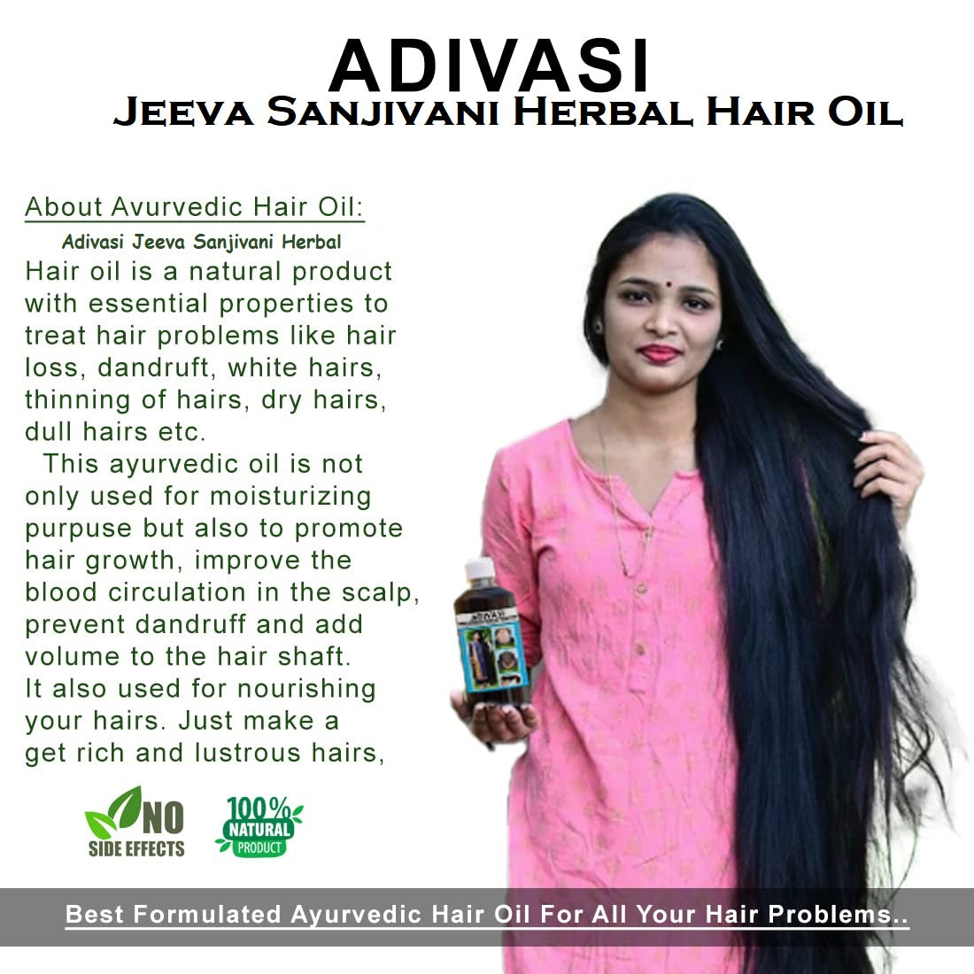 🌿Natural™ Adivasi Herbal Hair Oil 💥Buy 1 Get 1 Free💥