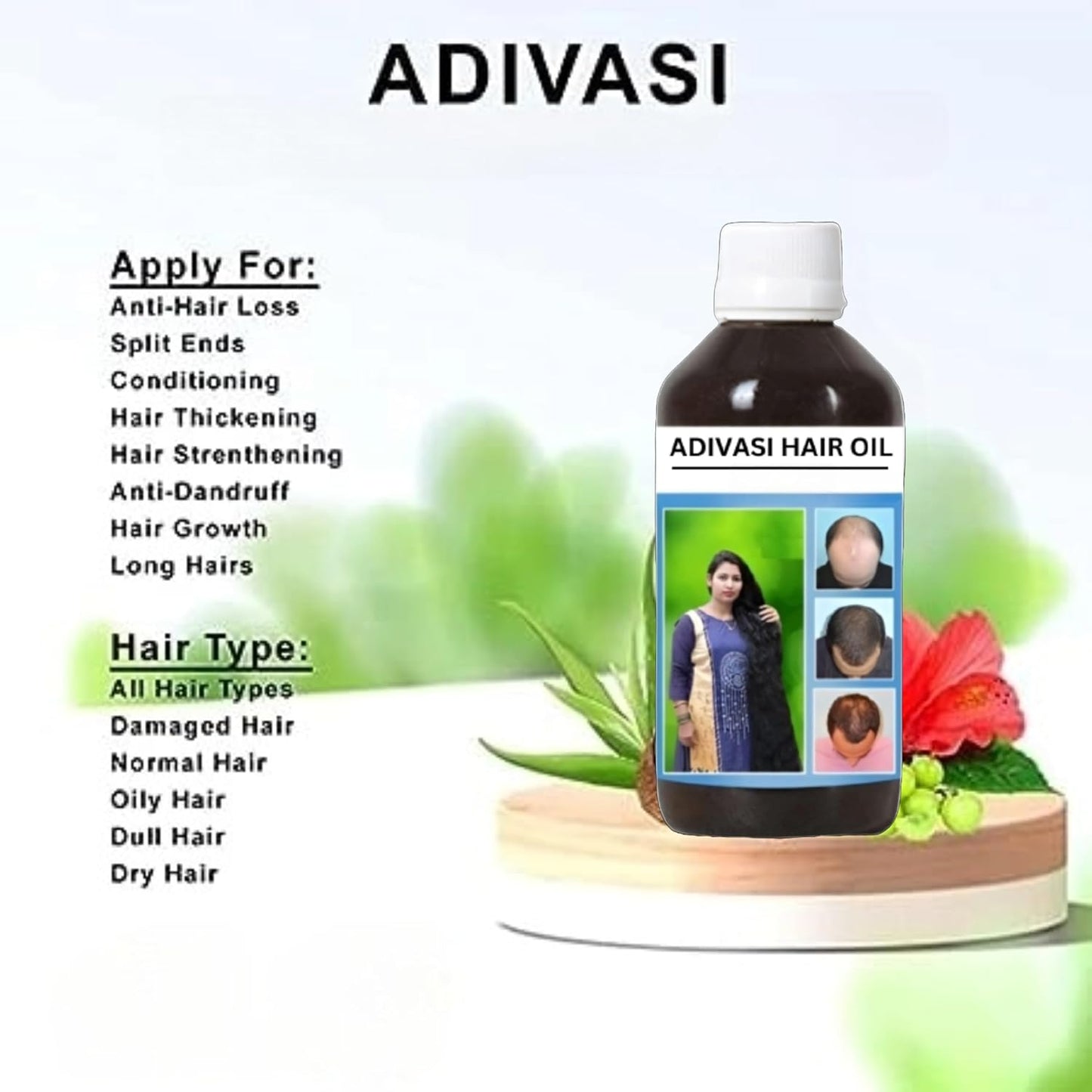 🌿Natural™ Adivasi Herbal Hair Oil 💥Buy 1 Get 1 Free💥