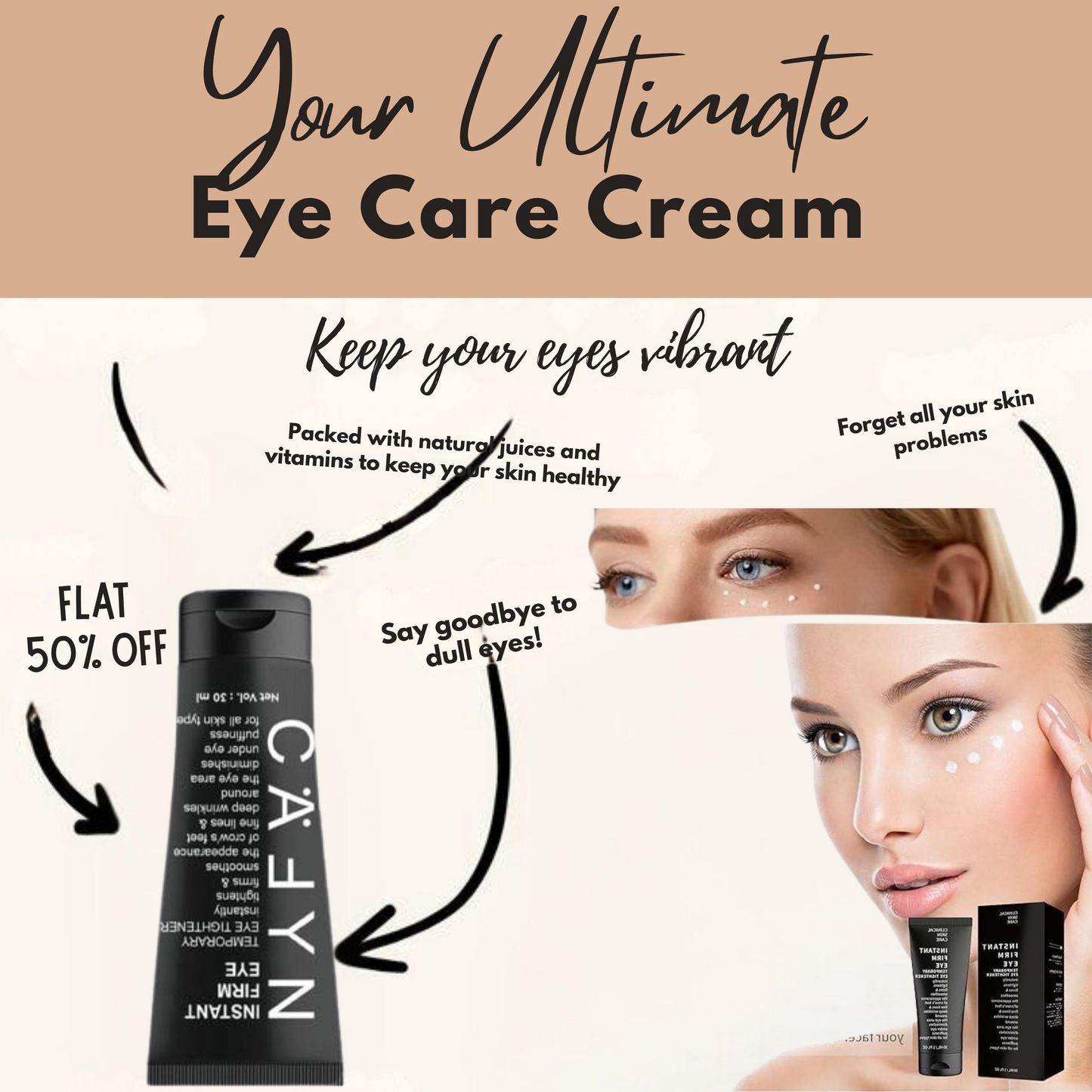 💥Flat 50% OFF 😍Instant Firmx Eye Bag Cream✅