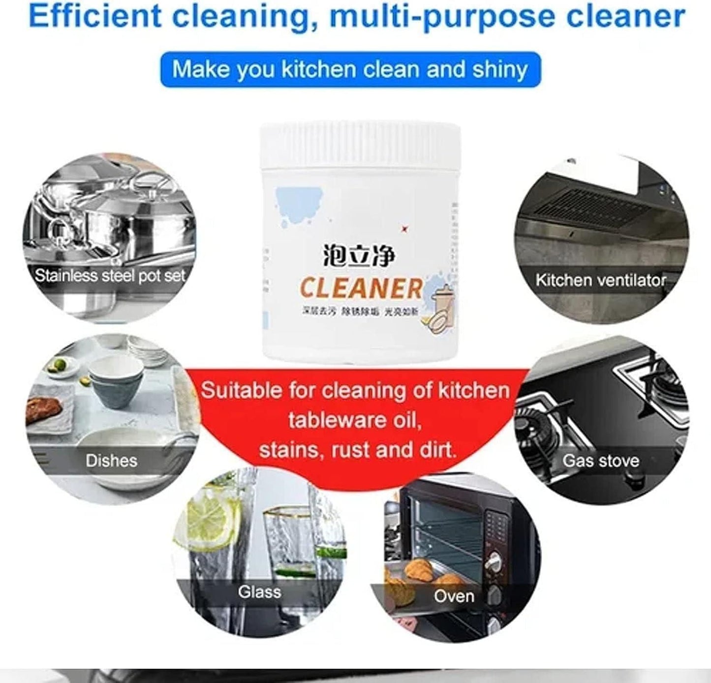 🤩SALE🏃‍♂️FLAT 50% OFF🔥 Foam Rust Remover! Kitchen All-Purpose Cleaning Powder